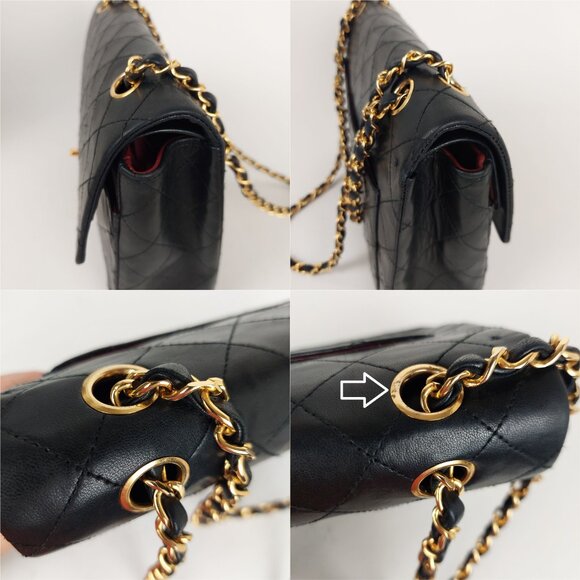 SOLD CHANEL 25 Black Double Flap Quilted Lambskin Leather Bag - Picture 9 of 16